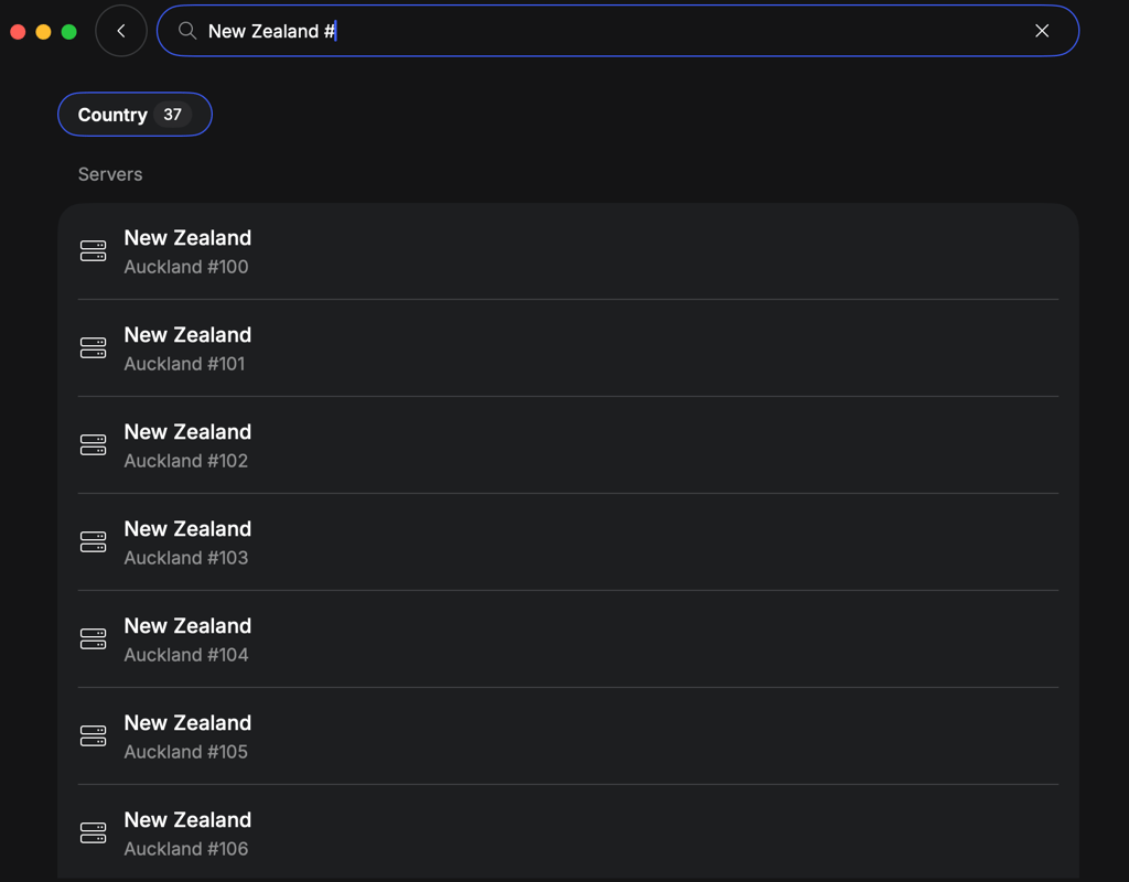 NordVPN servers in New Zealand for accessing Polymarket