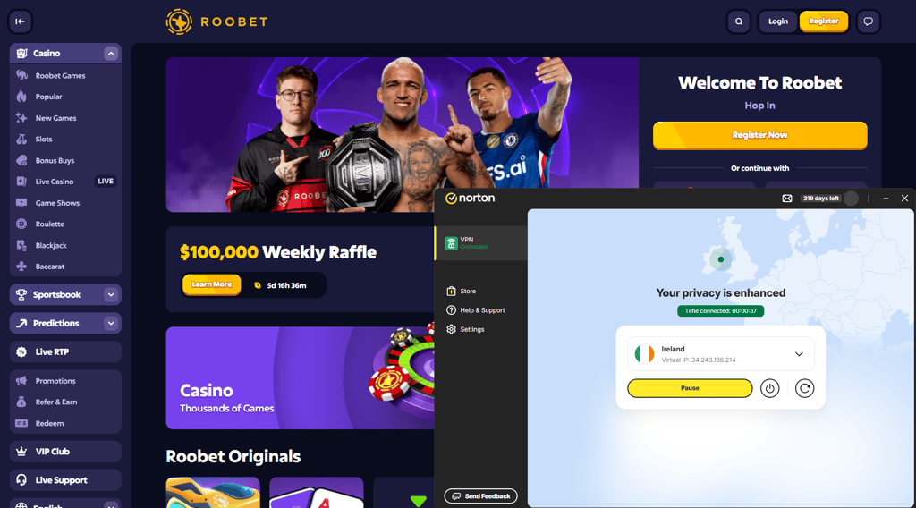 NortonVPN Roobet Ireland