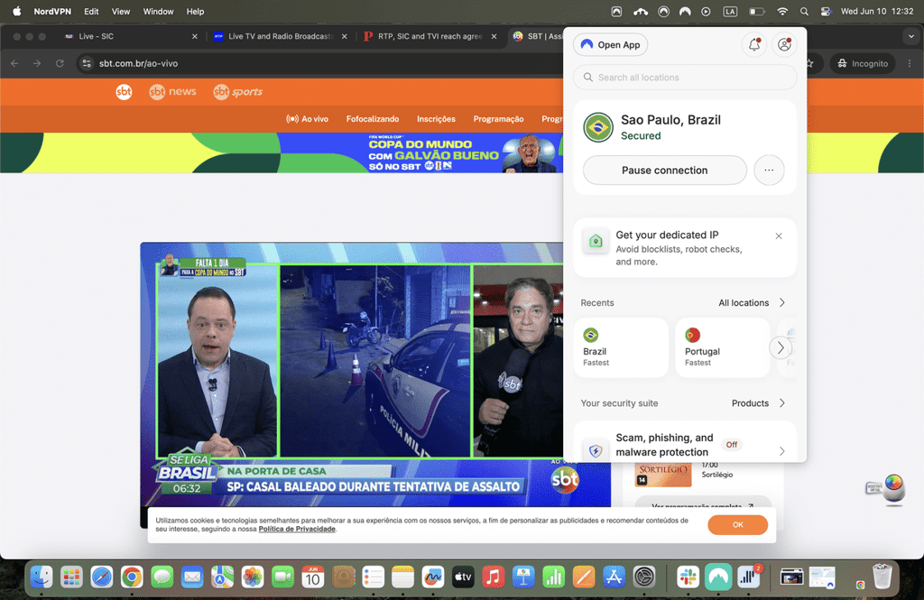 SBT unblocked with nordvpn