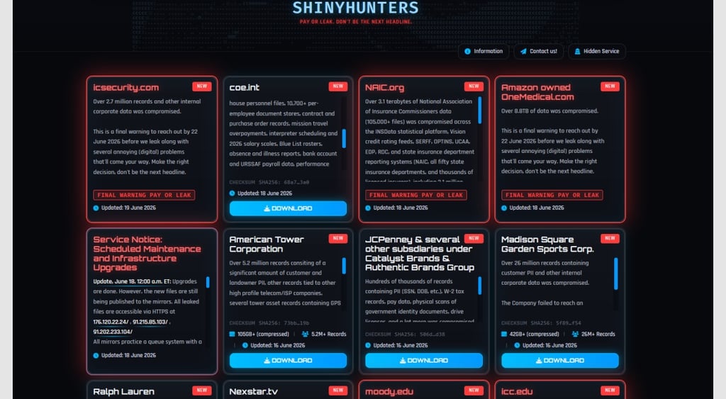 ShinyHunters victims