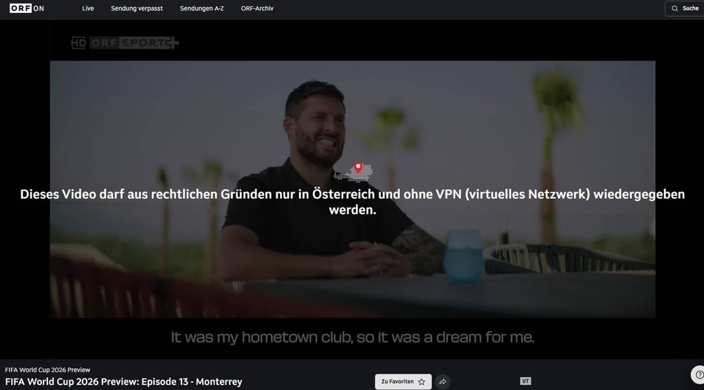 Austrian TV blocked screenshot