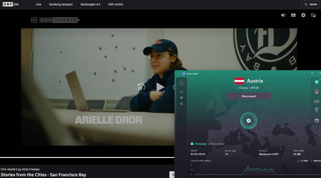 ORF ON with Proton VPN
