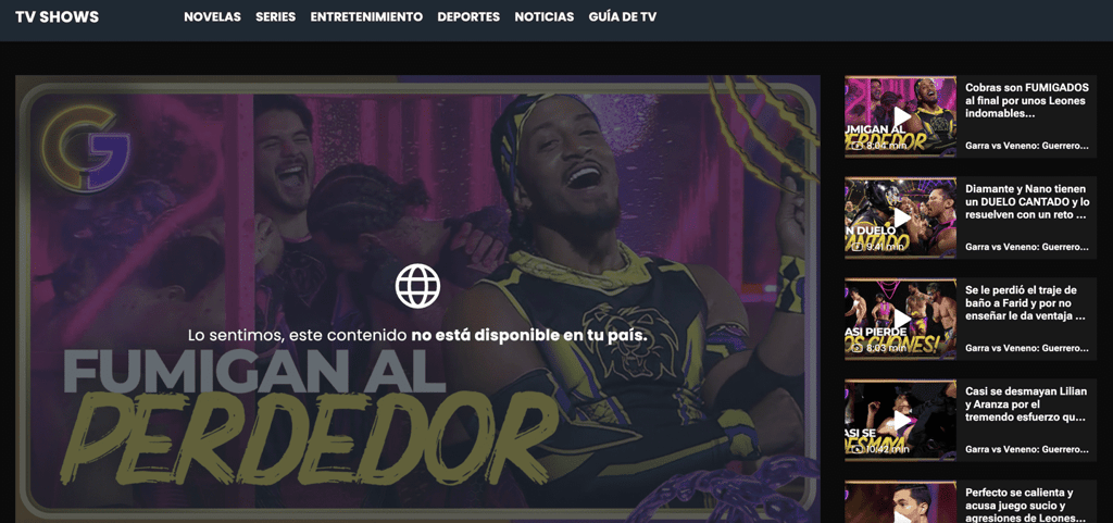 Univision bloqueado sin vpn activa