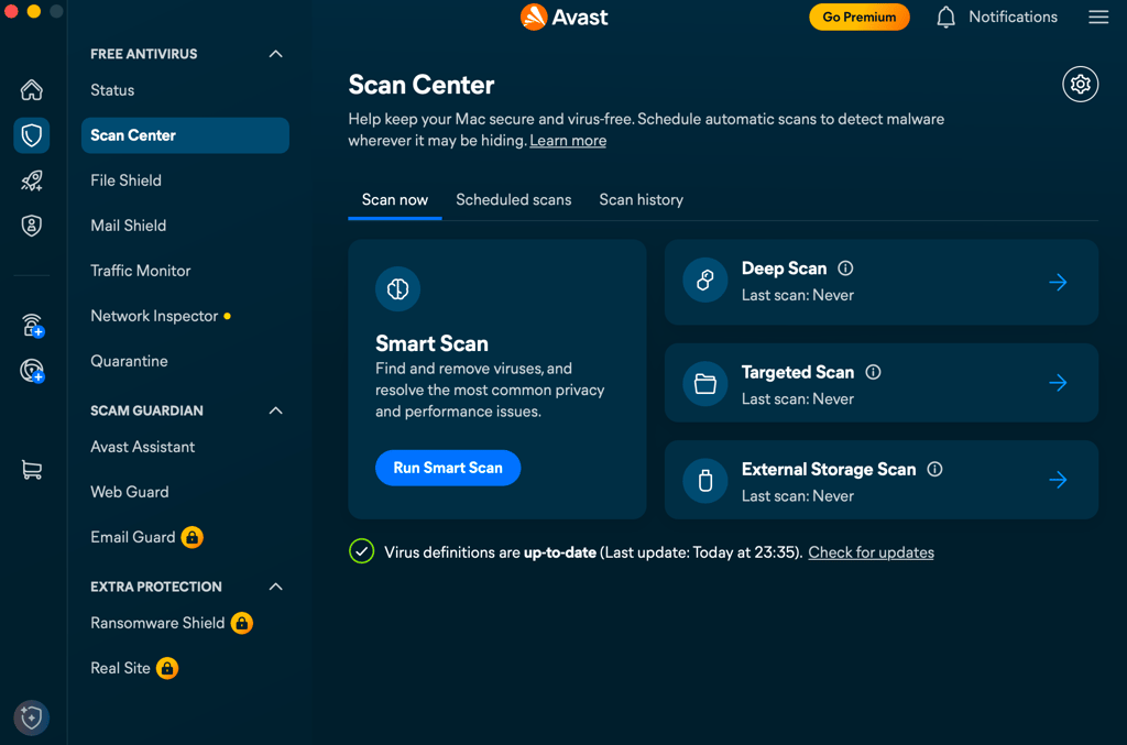 avast scan