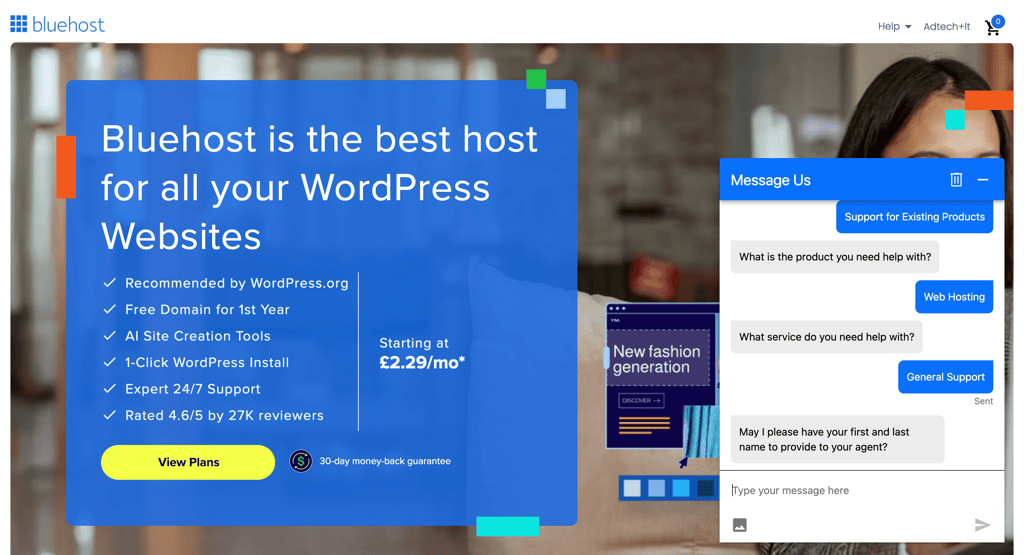 bluehost support chat