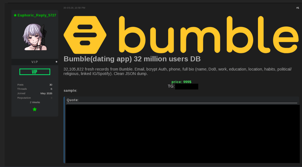 bumble data leak posts