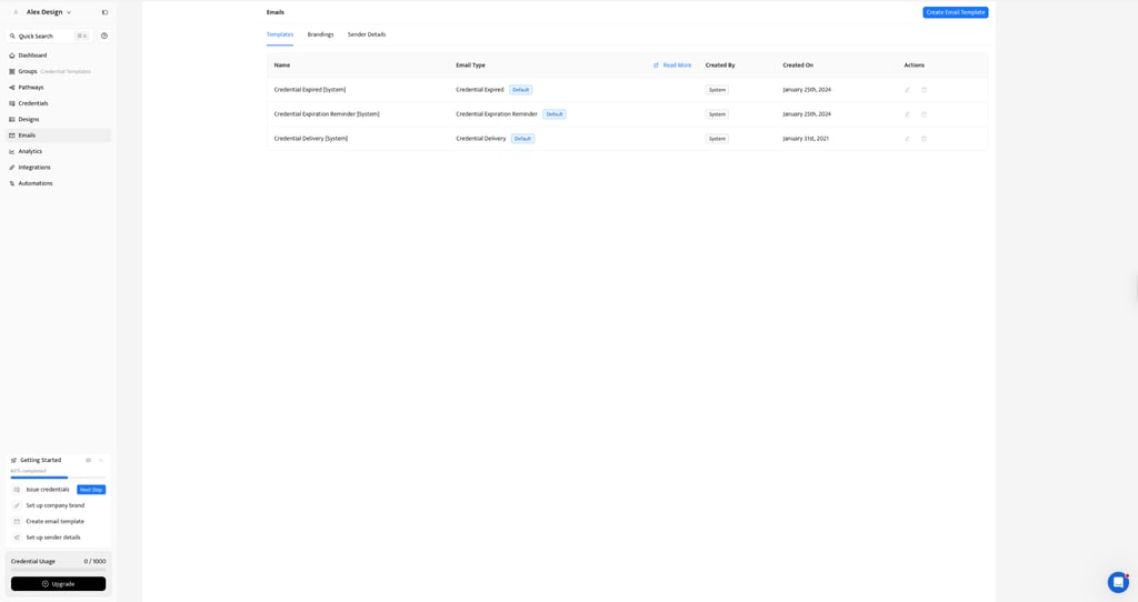 Certifier.io built-in email templates handle delivery, expiry reminders, and follow-ups automatically