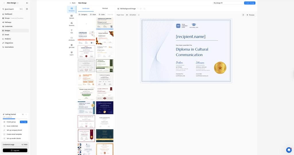 2,000+ Certifier.io templates cover every certificate style and format