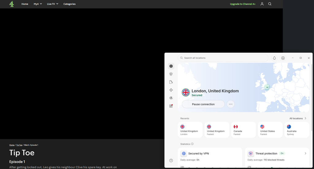 Channel 4 unlocked with NordVPN