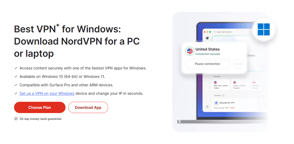 NordVPN download page