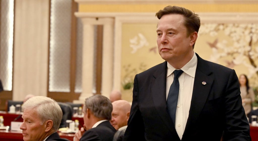 elon musk, black tux, dark blue tie, white collar shirt, fancy environment