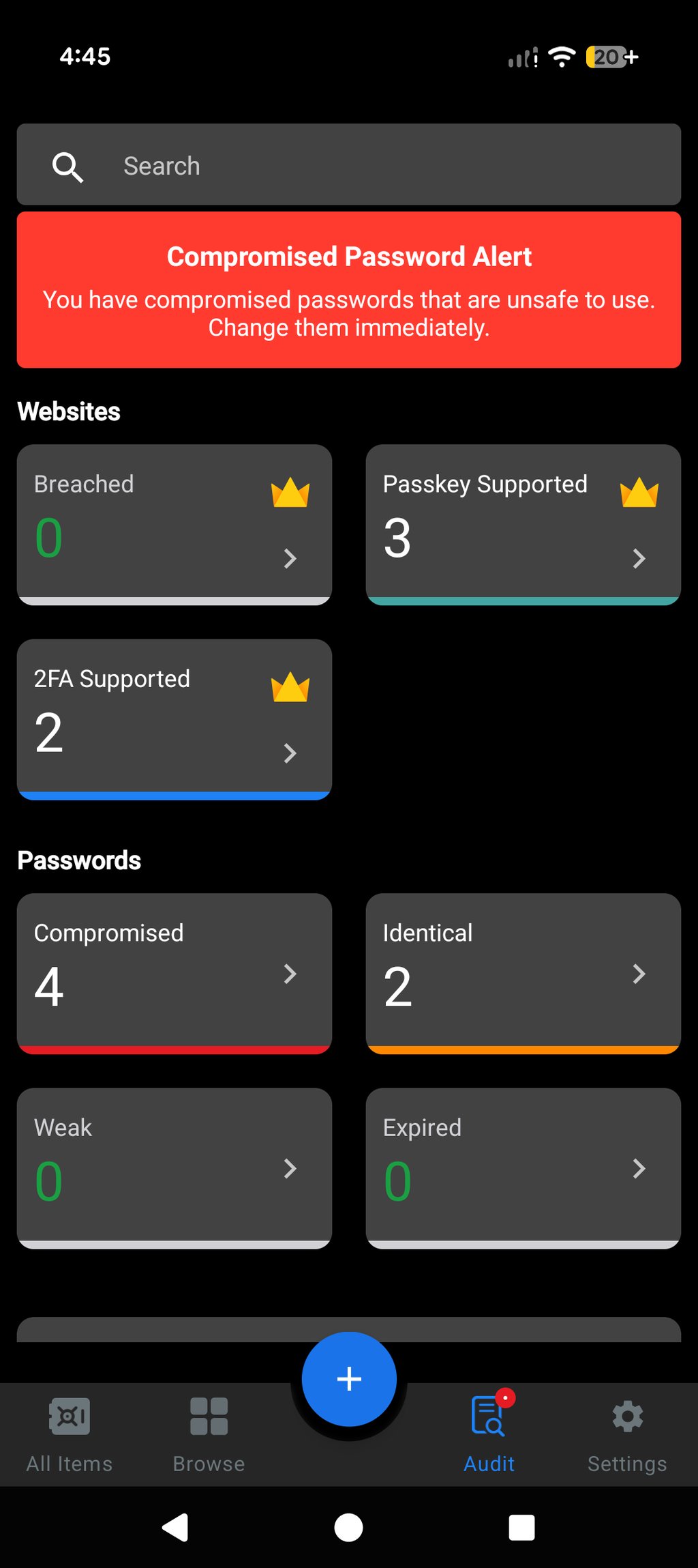 Enpass open on mobile