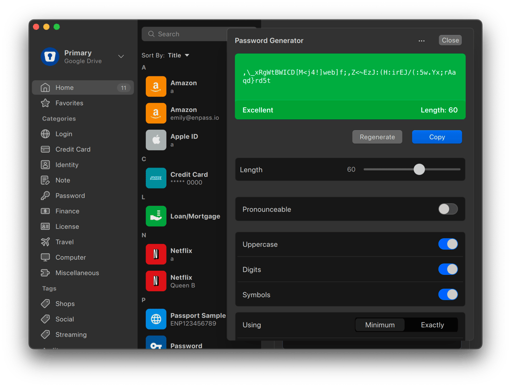 Enpass password generator