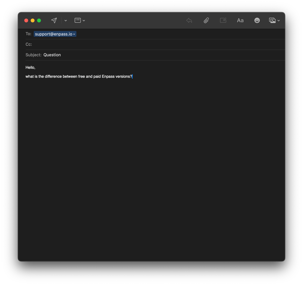 Enpass email support