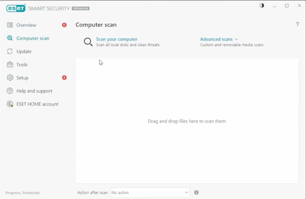 ESET interface