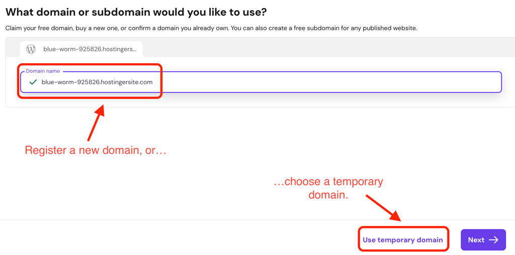 hostinger setting up domain