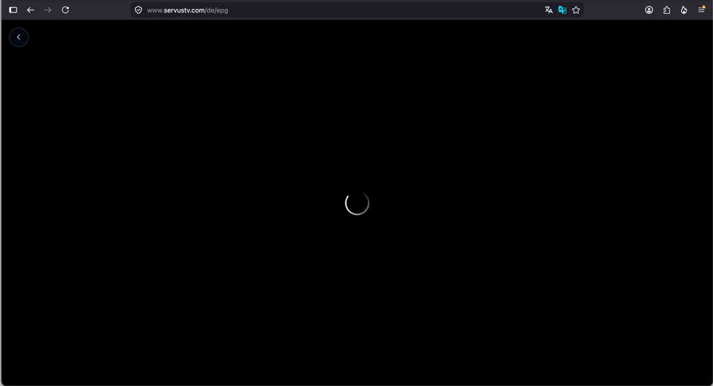 ServusTV not loading screen