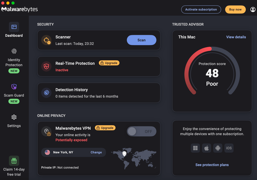 Malwarebytes AdwCleaner interface