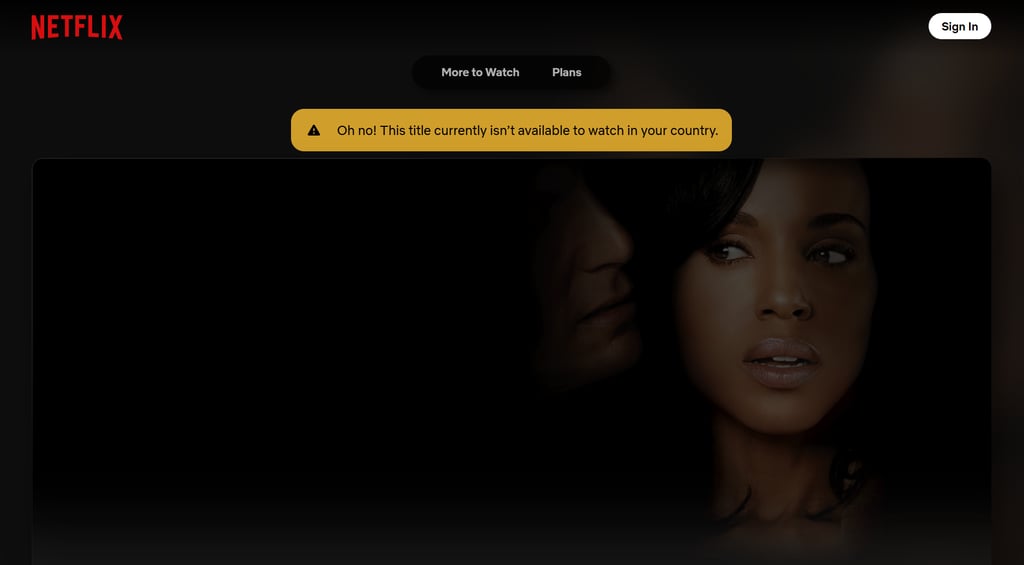 Netflix geo-restriction error