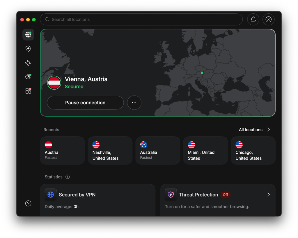 nordvpn connected to austrian server