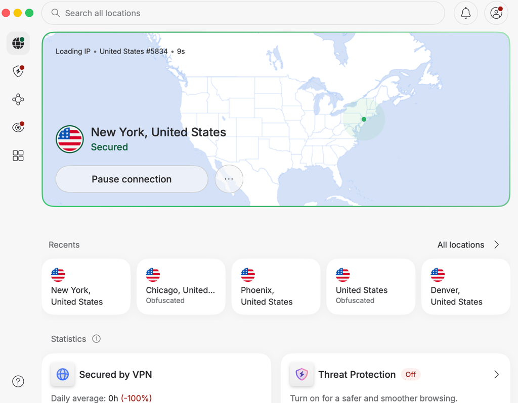 nordvpn connected to new york us