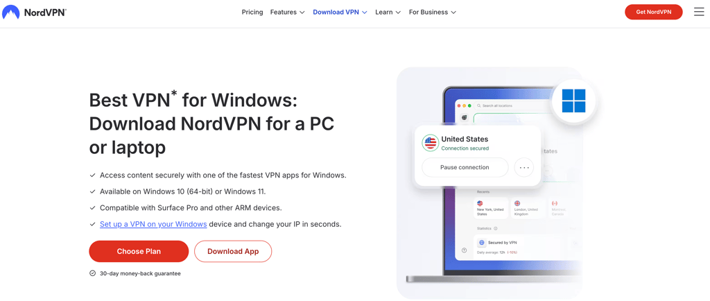 nordvpn download webpage