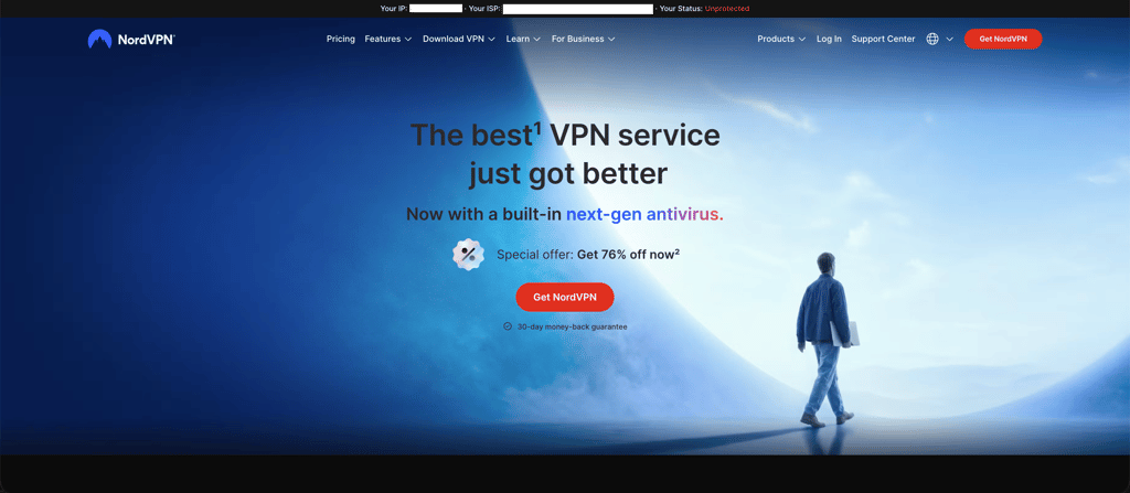 nordvpn home screen