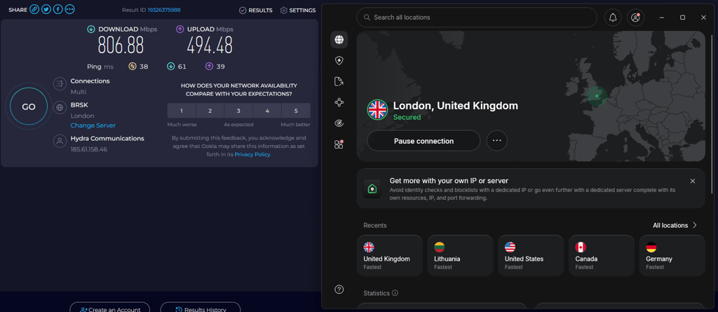 nordvpn speed uk