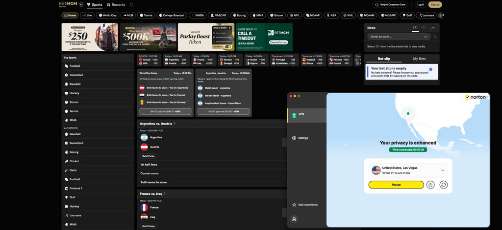 Norton VPN for BetMGM