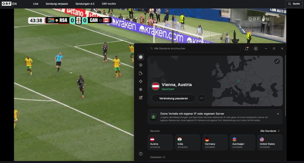 ORF-Livestream entsperrt mit VPN