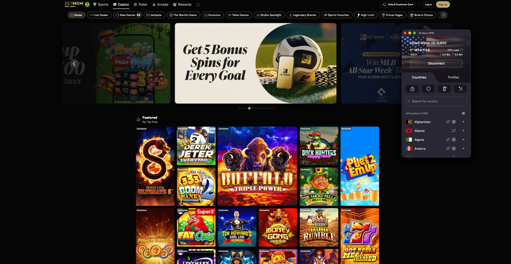 Proton VPN for BetMGM