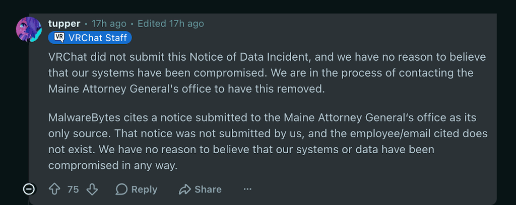 reddit reply vrchat