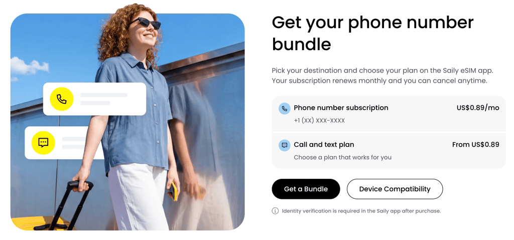 saily phone number pricing