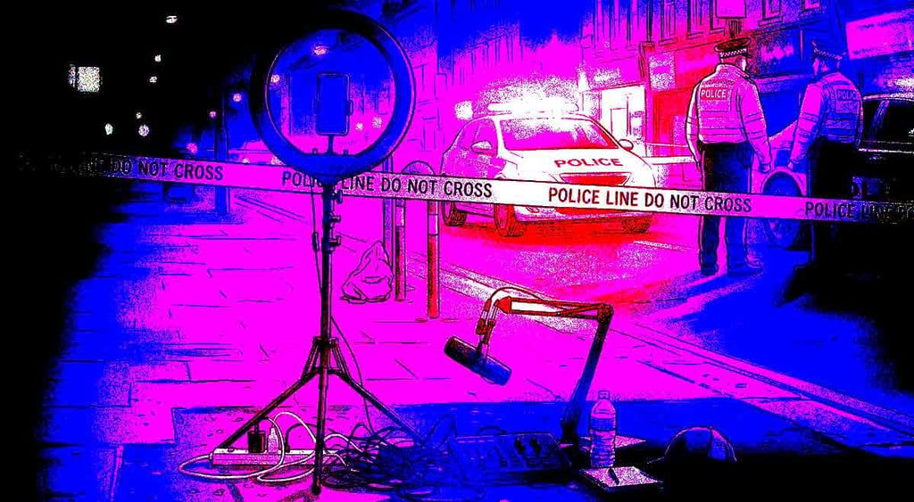 The sudden end of an abandoned livestream, with police at the scene.
