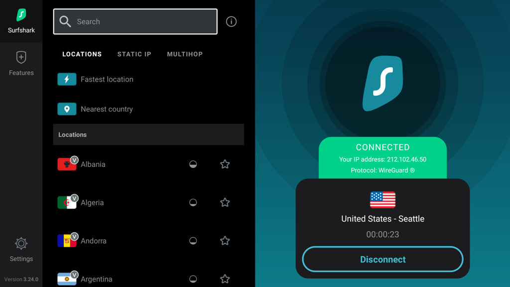 surfshark firestick us