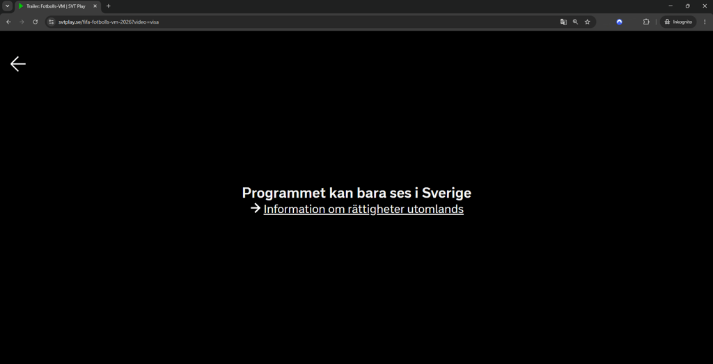 SVT Play-fel, Svart, Screenshot