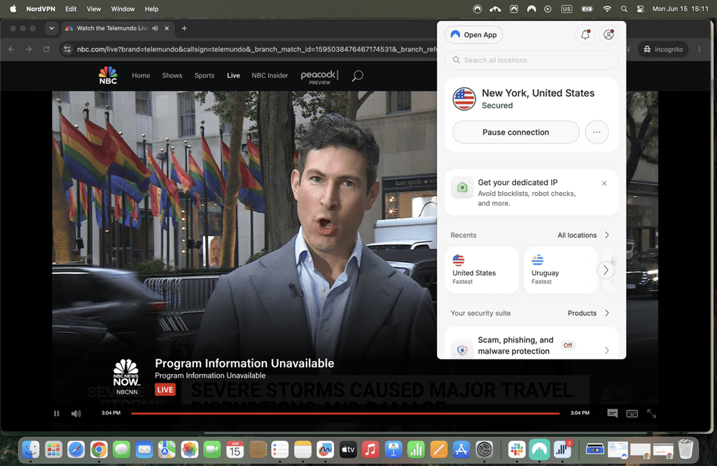 telemundo unblocked with nordvpn