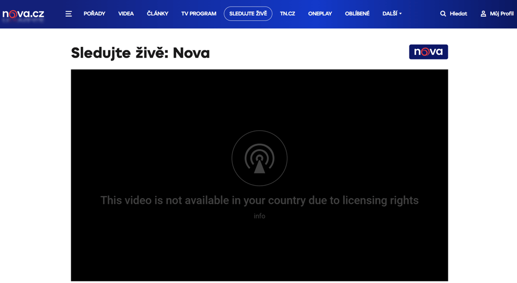 TV Nova není v zahraničí dostupná kvůli geoblokaci