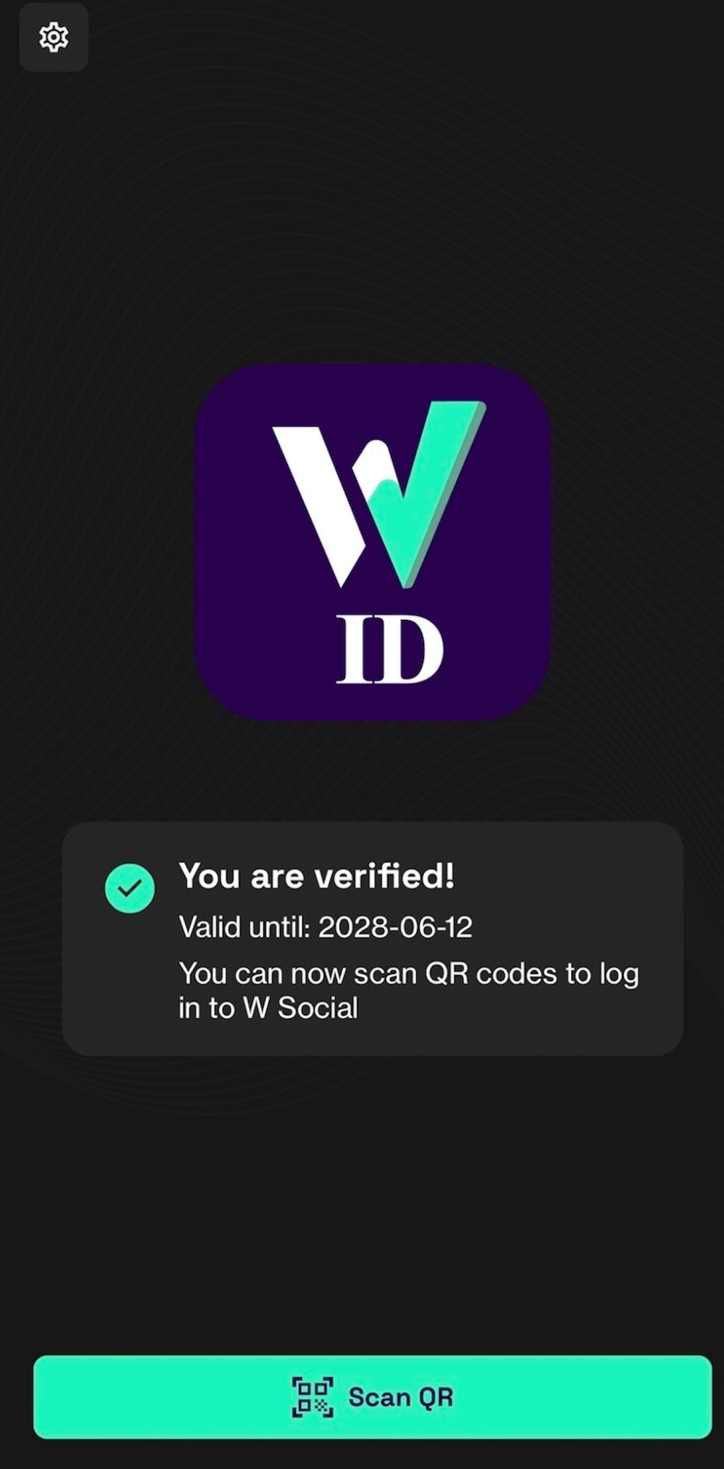 w id scan qr code verified
