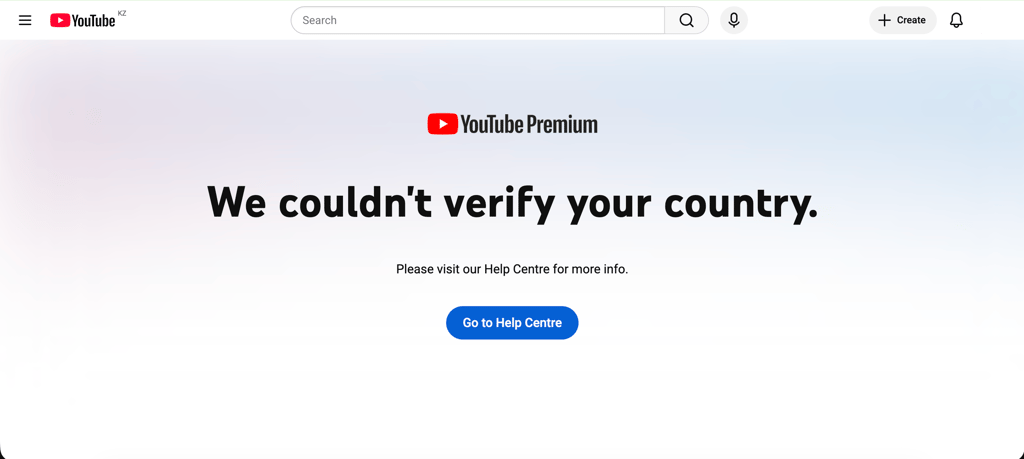 youtube premium verification error