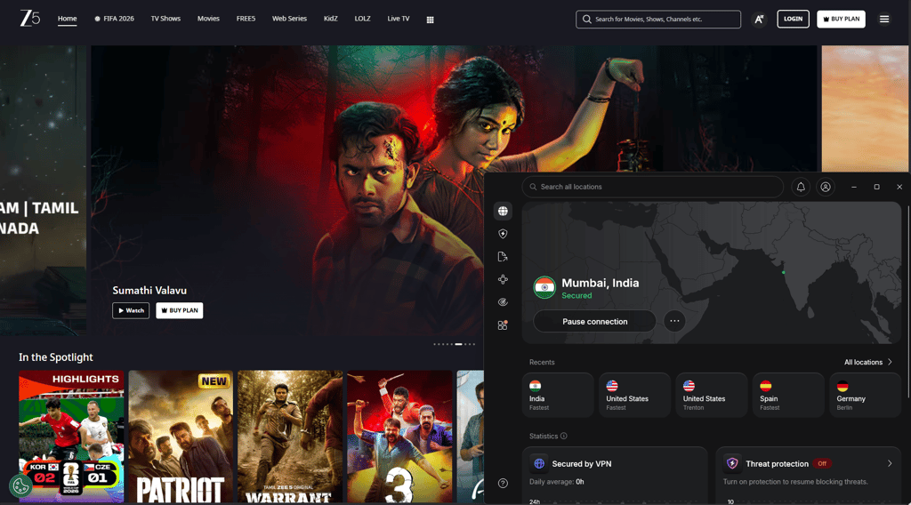 ZEE5 unblocked with NordVPN