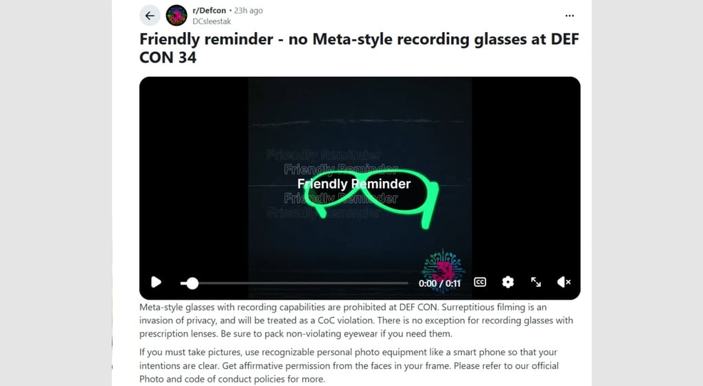 DEFCONMetaGlassesban
