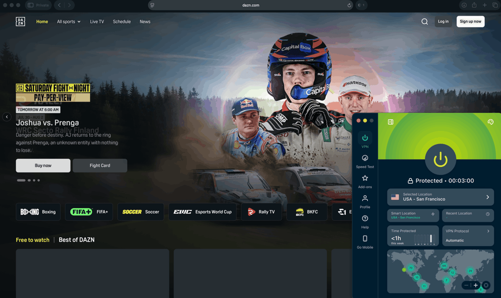ExpressVPN DAZN US Safari