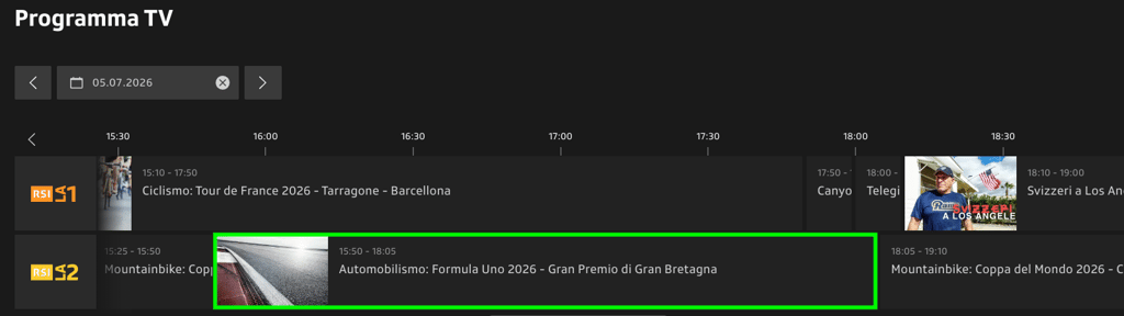 GP di Gran Bretagna su RSI