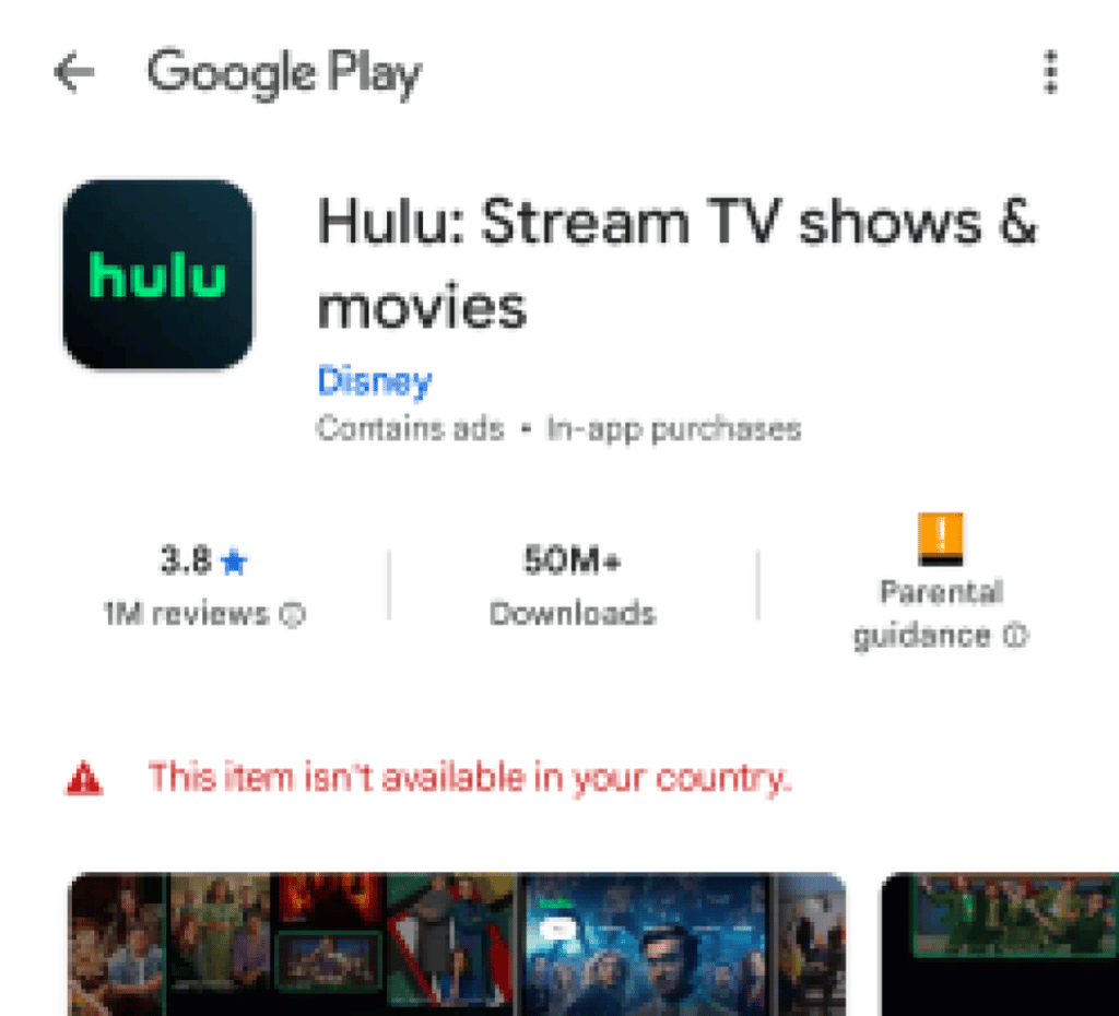 Hulu google play error