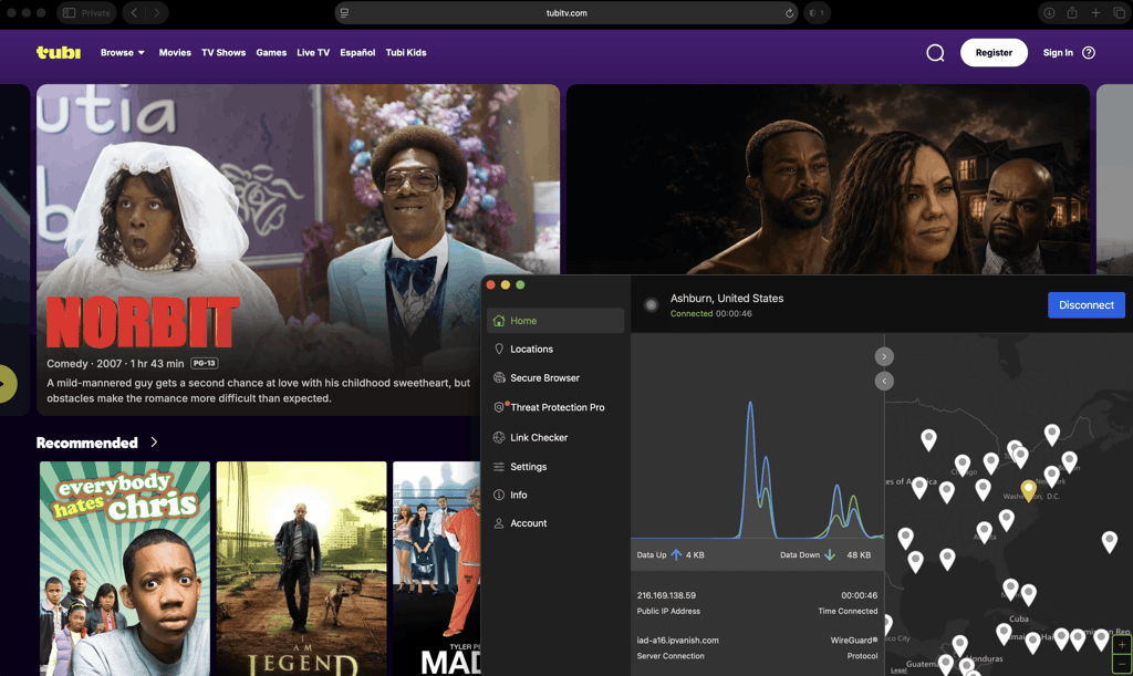 IPVanish TubiTV US Safari