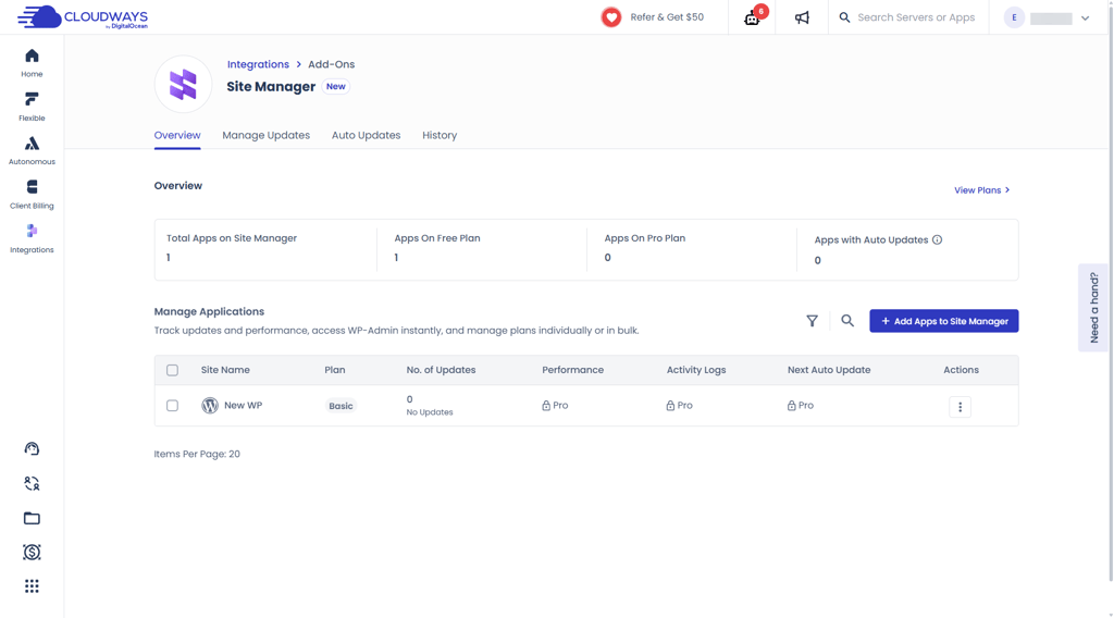 One dashboard provides fleet wide application visibility