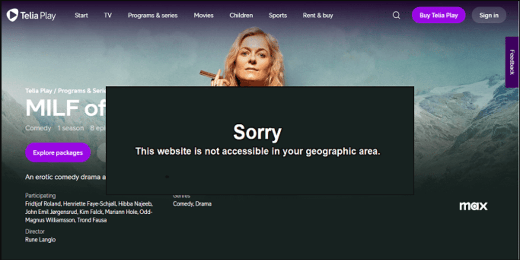 Telia Play utomlands block