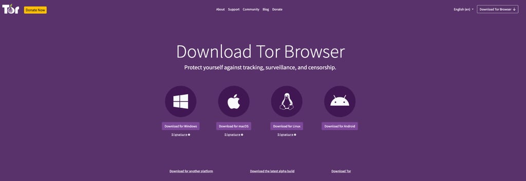 Tor Browser official download site