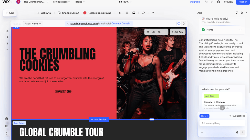 Wix music web builder